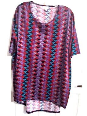 Lularoe M Irma Multicolor Geometric Print Short Sleeve Tunic New w/Tags